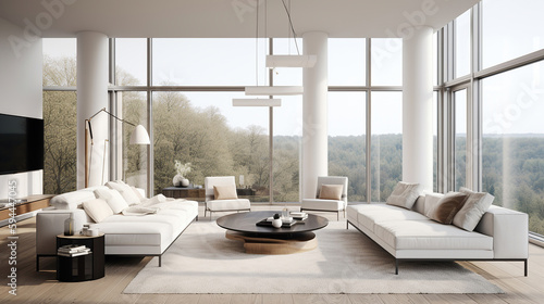 Interior design of cozy living room. Generative Ai