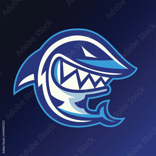 cool blue shark smiling menacingly