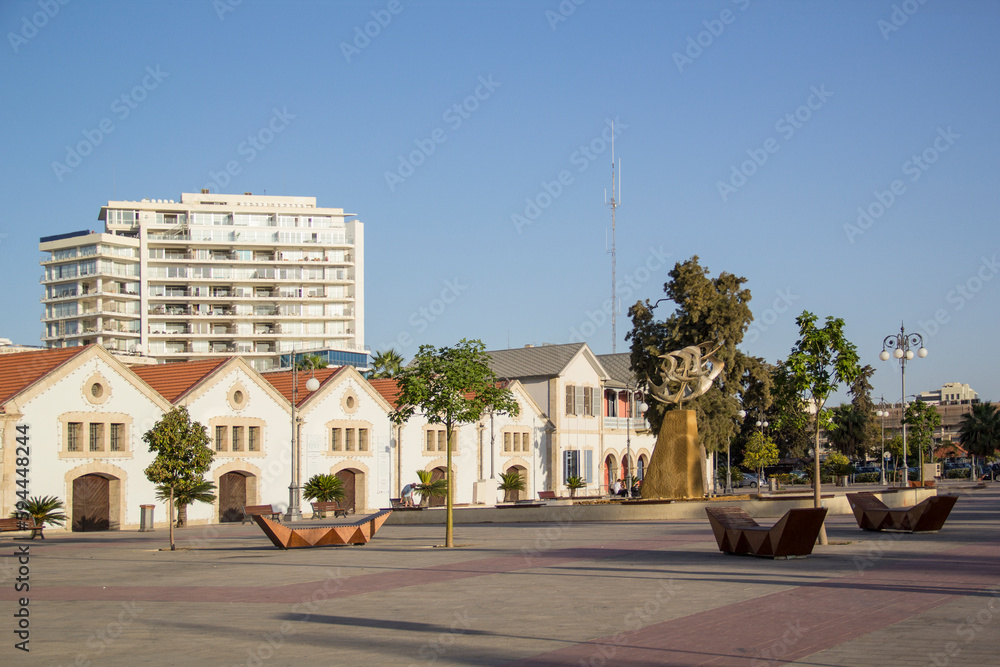 Nice view of Europe Square in the center of Larnaca, Cyprus