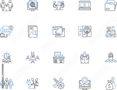 Tax planning line icons collection. Deductions, Credits, Income, Investments, IRS, Audit, Filing vector and linear illustration. CPA,Liability,Exemptions outline signs set