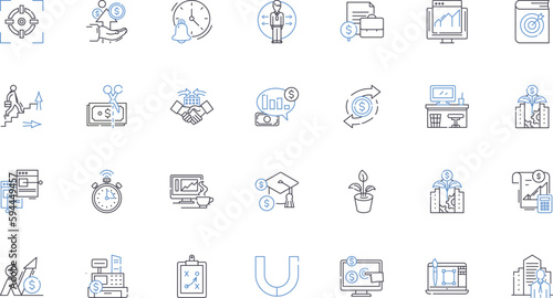 Corporations line icons collection. Business, Company, Organization, Industry, Commerce, Enterprise, Conglomerate vector and linear illustration. Firm,Entity,Establishment outline signs set