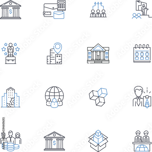 Nerk framework line icons collection. Scalable, Modular, Lightweight, Flexible, Predictable, Efficient, Composable vector and linear illustration. Robust,Maintainable,Versatile outline signs set