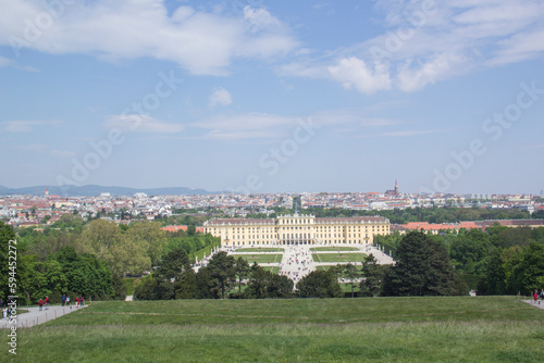 Beautiful view of the Schnbrunn Palace in Vienna, Austria