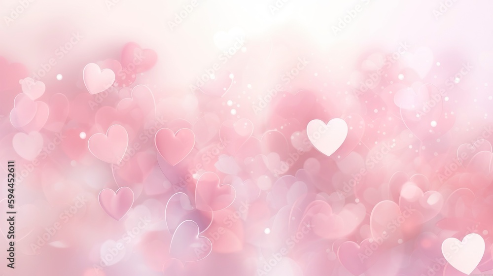 pink hearts on a background, in the style of subtle color gradations, ai yazawa, romantic scenes, light red, lovecore, yukimasa ida, generat ai - obrazy, fototapety, plakaty 