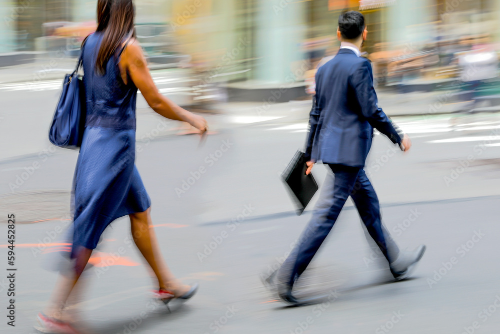 group of business people in the street