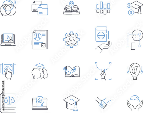 Behavioral economics line icons collection. Incentives, Irrationality, Decision-making, Heuristics, Biases, Emotions, Framing vector and linear illustration. Nudging,Scarcity,Prospect theory outline