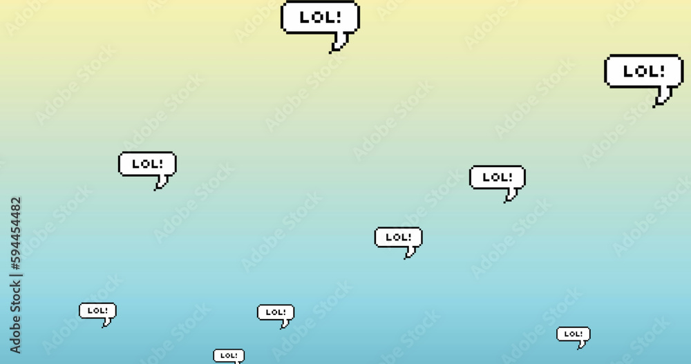 Naklejka premium Image of lol text in speech bubbles