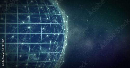 Image of globe with network of connections over stars
