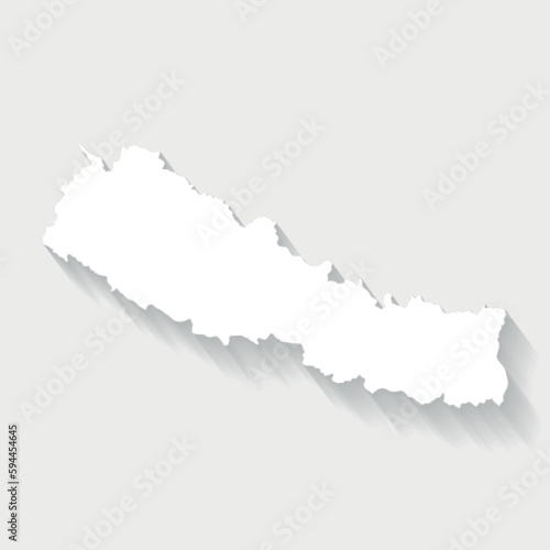 Simple white Nepal map on gray background, vector, illustration, eps 10 file