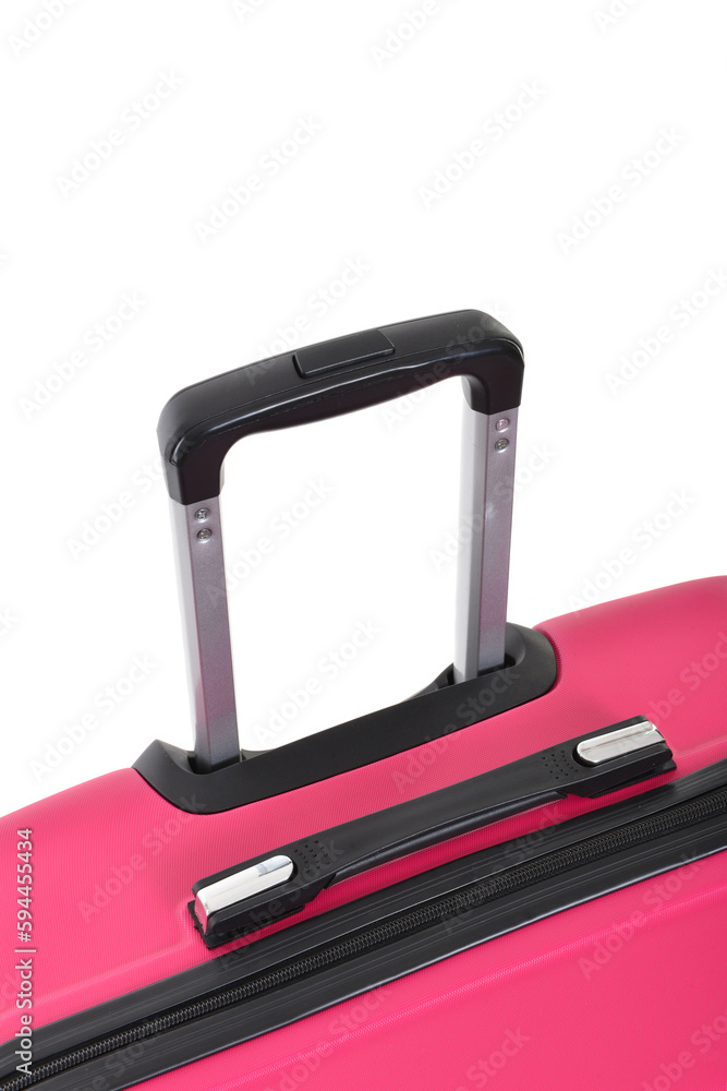 Pink travel suitcase on a white background Pink travel suitcase on a white background
