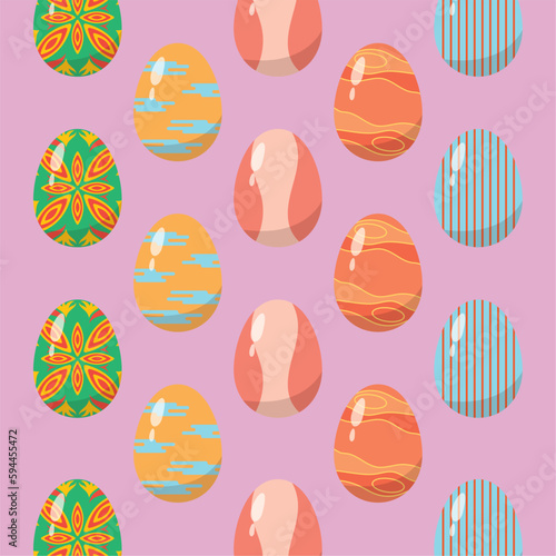 Easter eggs seamless pattern background Vector © laudiseno