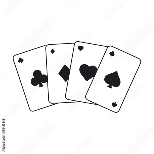 Group of poker cards Casino icon Vector