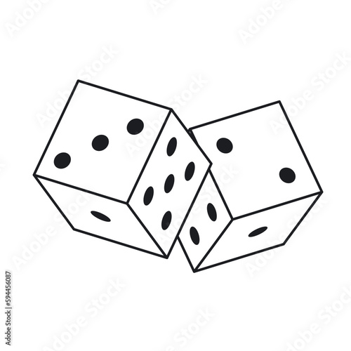 Isolated pair of dices Casino Icon Vector