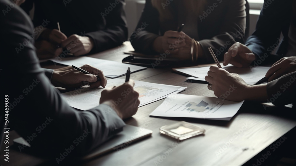Business Consulting meeting working and brainstorming new business project finance investment concept. Generative AI Business Consulting meeting working and brainstorming new business project finance investment concept. Generative AI