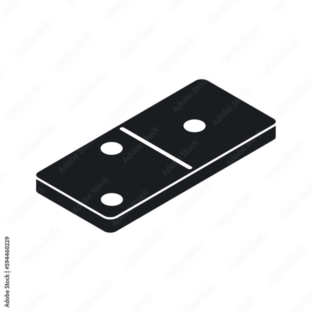 Isolated silhouette of a piece of domino Vector Isolated silhouette of a piece of domino Vector