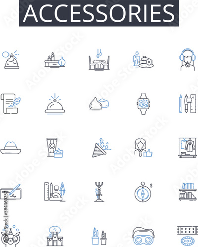 Accessories line icons collection. Profit, Competition, Free-market, Consumerism, Entrepreneur, Inequality, Monopoly vector and linear illustration. My, Power, Efficiency outline signs set