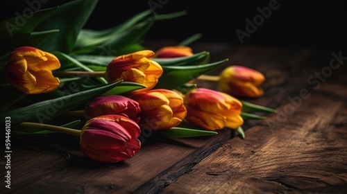 Bouquet of tulips, Mother's Day, Spring, Generative AI, Generative, AI