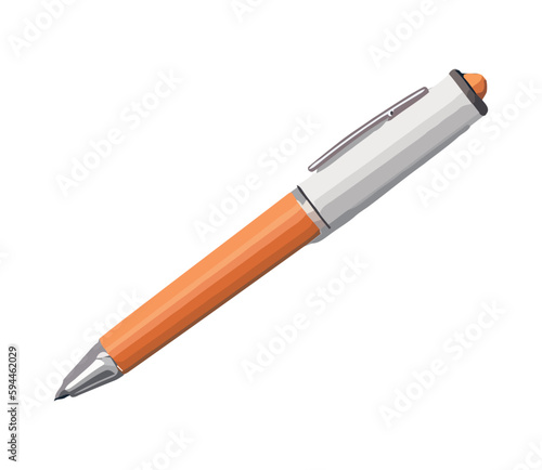 Shiny ballpoint pen creates sharp signature