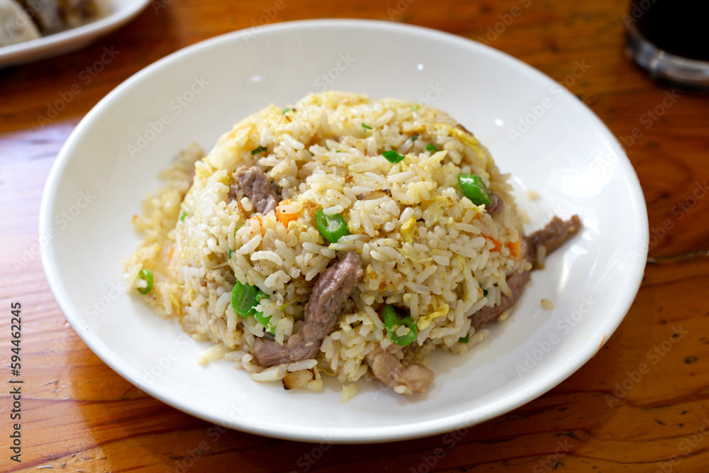 Fried rice with beef and egg Fried rice with beef and egg