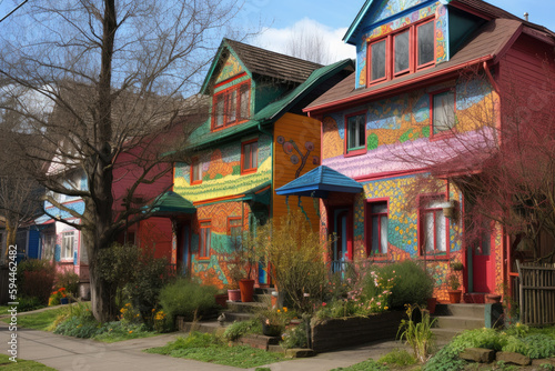 Folk art-inspired blocks in vibrant spring colors