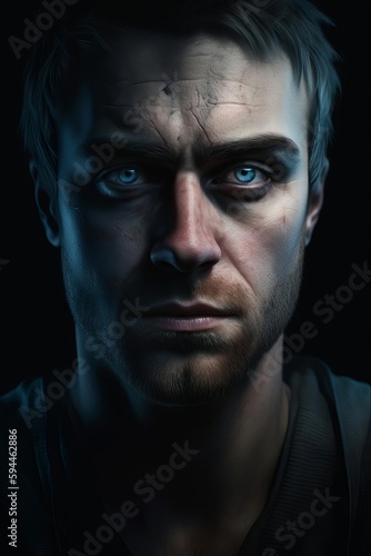 Black Background Close-Up Portrait AI