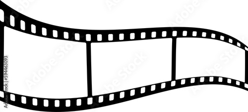 Obraz na płótnie twisted blank 35 mm filmstrip with three frame cells with transparent background (PNG image) for banners, mockups, designs etc. w salonie