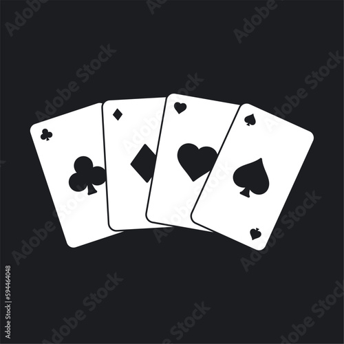Group of poker cards Casino icon Vector
