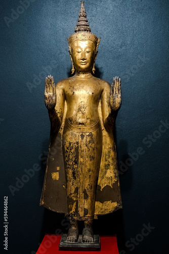 Standing image in the attitude of stopping Rainstrom Mid-Ayutthaya Period