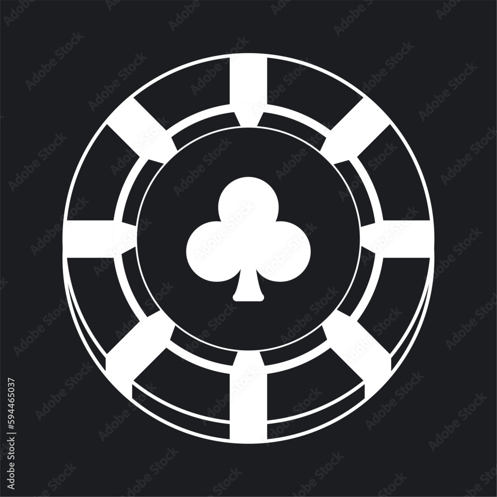 Isolated silhouette of a casino roulette coin icon Vector Isolated silhouette of a casino roulette coin icon Vector