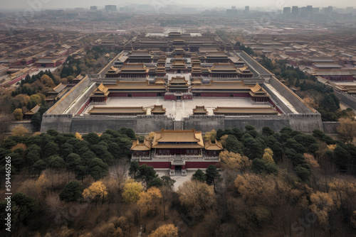 Aerial view of the Forbidden City in Beijing  China