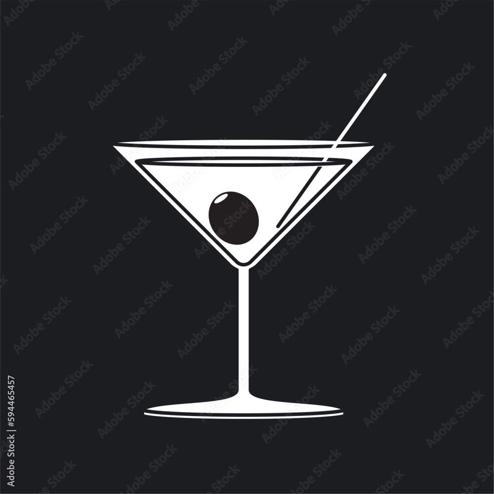 Isolated silhouette of a casino cocktail icon Vector Isolated silhouette of a casino cocktail icon Vector