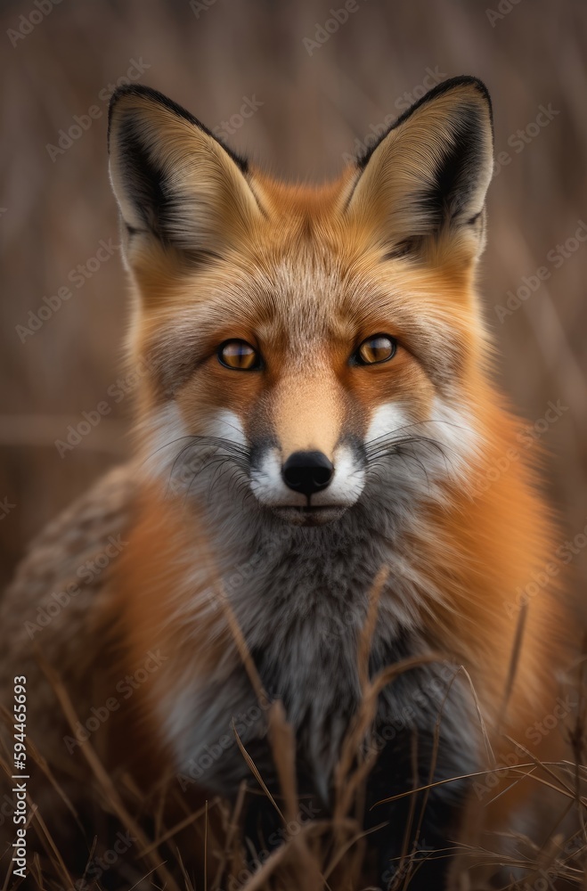 Red fox on the prairie Generative Ai Red fox on the prairie Generative Ai