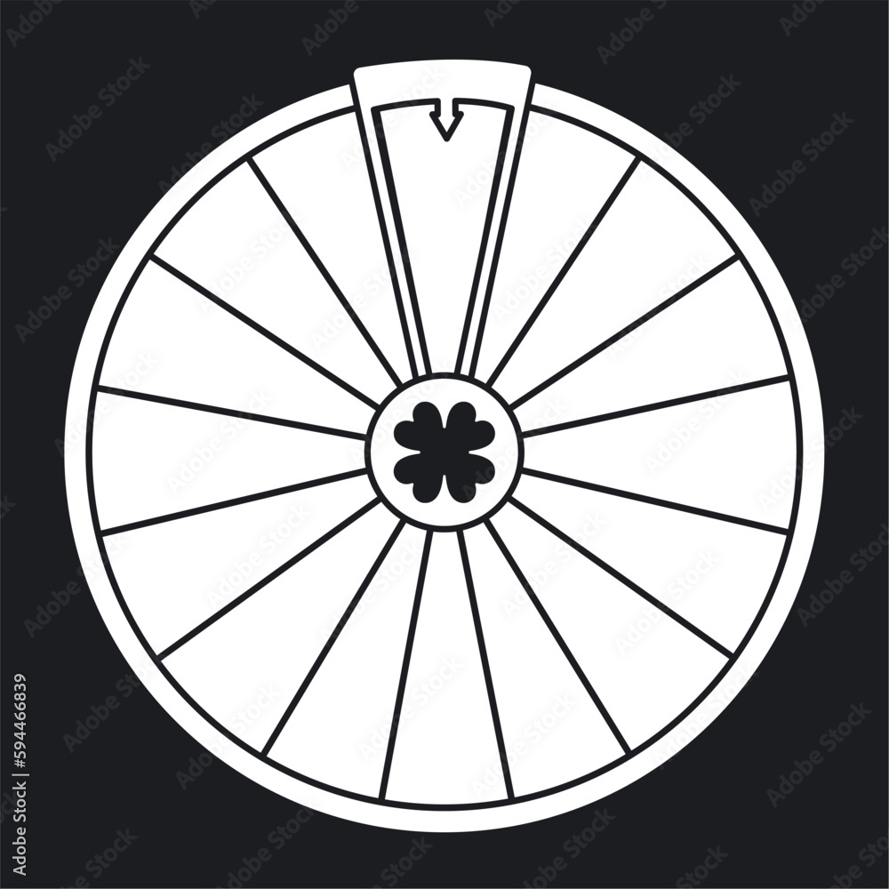 Isolated outline of a casino roulette icon Vector Isolated outline of a casino roulette icon Vector