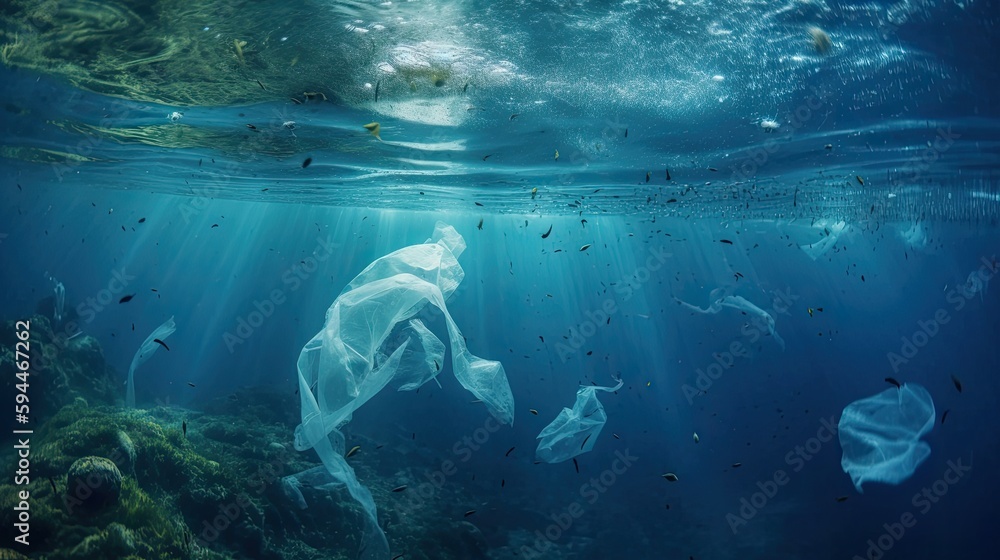 Obraz premium Sea pollution Generative AI