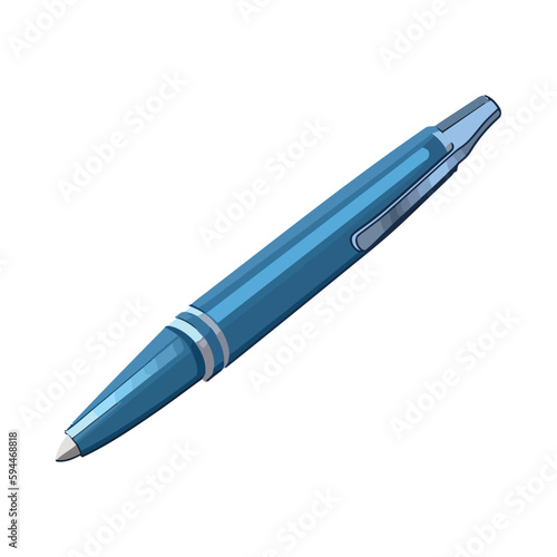 Blue ballpoint pen on white surface