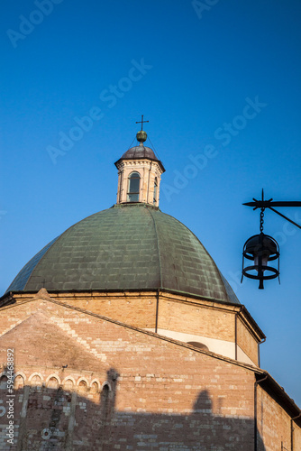 Italy, Umbria, Assisi. The dome of Saint Rufino Church.