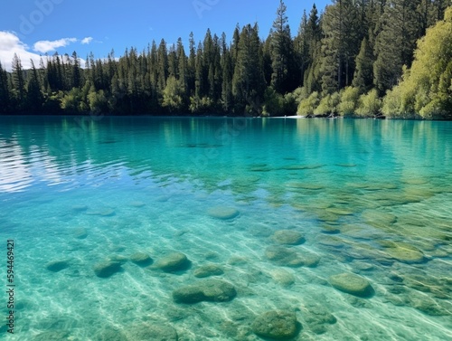 Crystal Clear: Exploring the Pristine Waters of a Serene Lake | Generative AI