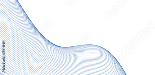 abstract blue wave background. Blue minimal round lines abstract background. Thin line wavy abstract vector background. Curve wave seamless pattern. Line art striped graphic template