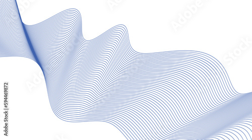 abstract blue wave background. Blue minimal round lines abstract background. Thin line wavy abstract vector background. Curve wave seamless pattern. Line art striped graphic template