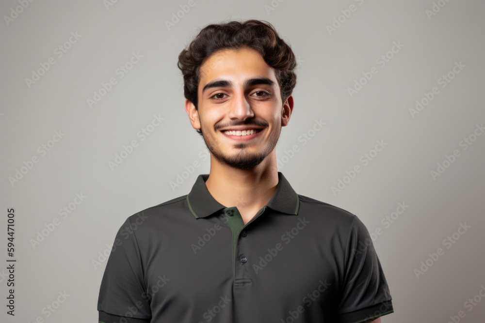 Portrait of a young man smiling and looking at the camera. Portrait of a young man smiling and looking at the camera.