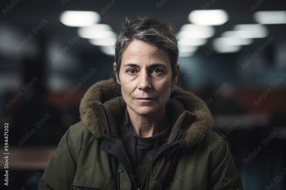 Portrait of a middle-aged woman in a winter jacket. Portrait of a middle-aged woman in a winter jacket.