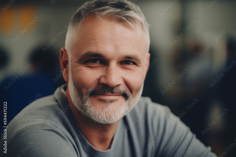 Portrait of a smiling senior man looking at camera in a cafe