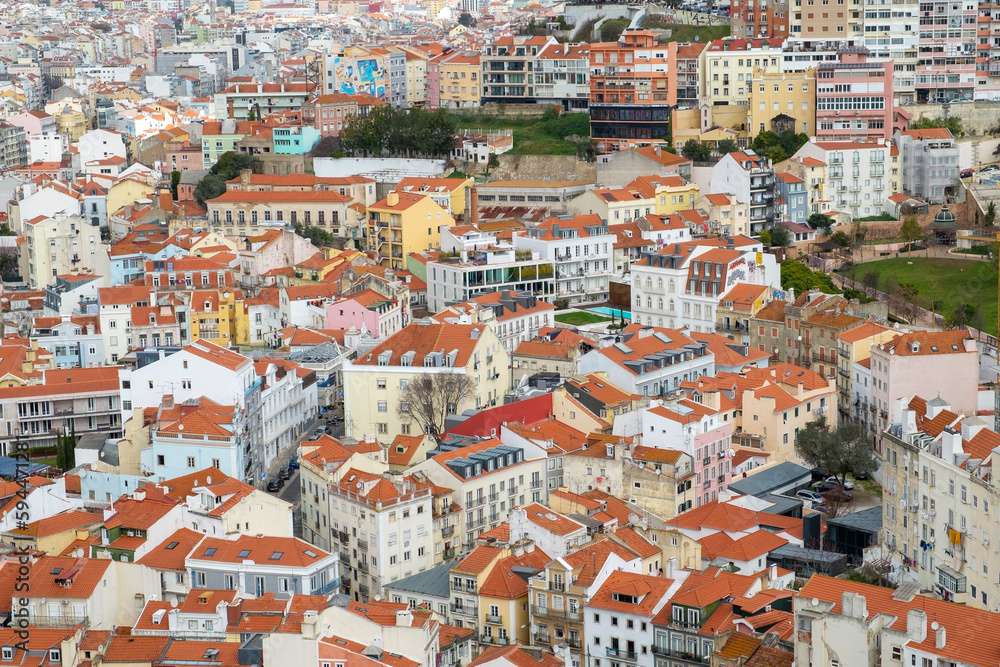 Lisbon, Portugal. View of beautiful Lisbon with its ancient buildings.
