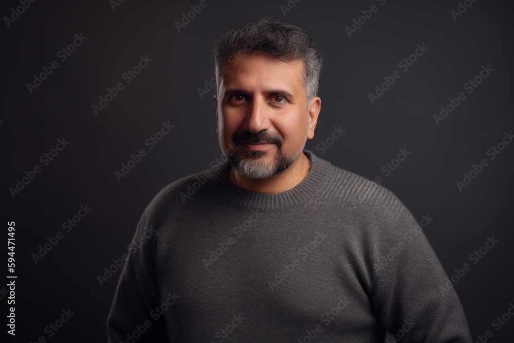 Portrait of a handsome middle-aged man on a dark background