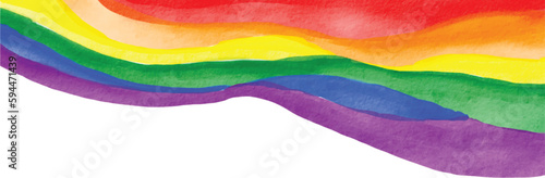 Rainbow  flag watercolor background.LGBT  Pride month texture concept. vector