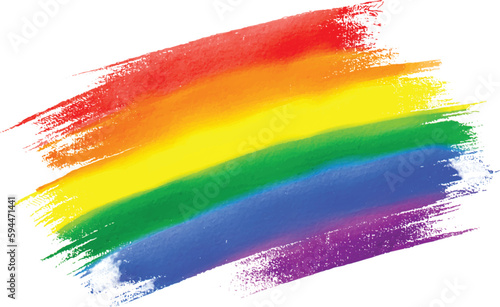 Rainbow  flag watercolor background.LGBT  Pride month texture concept. vector