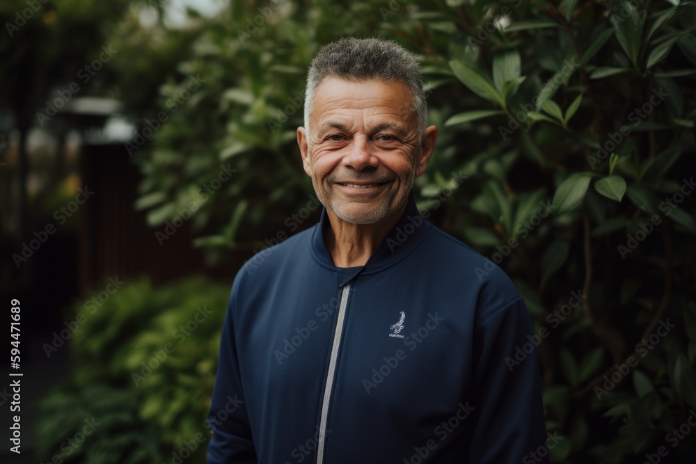 Portrait of a smiling senior man in sportswear standing outdoors Portrait of a smiling senior man in sportswear standing outdoors