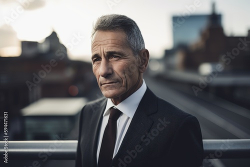 Portrait of senior businessman in suit outdoors. Mature man looking at camera. © Robert MEYNER