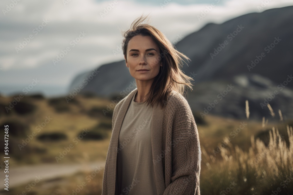 Beautiful young woman in the mountains. Outdoor portrait of beautiful woman. Beautiful young woman in the mountains. Outdoor portrait of beautiful woman.