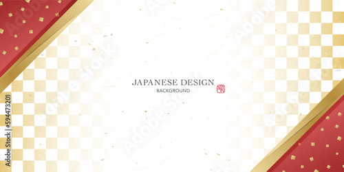 金色の市松模様の和風の背景